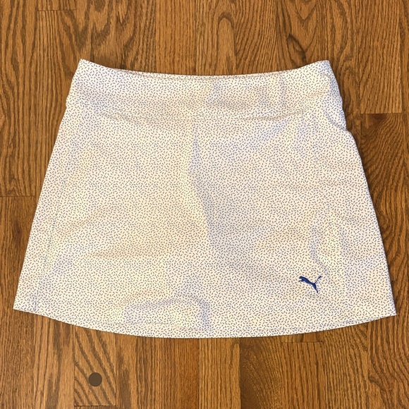 Puma Women's White and Blue Golf Skirt - Picture 1 of 3